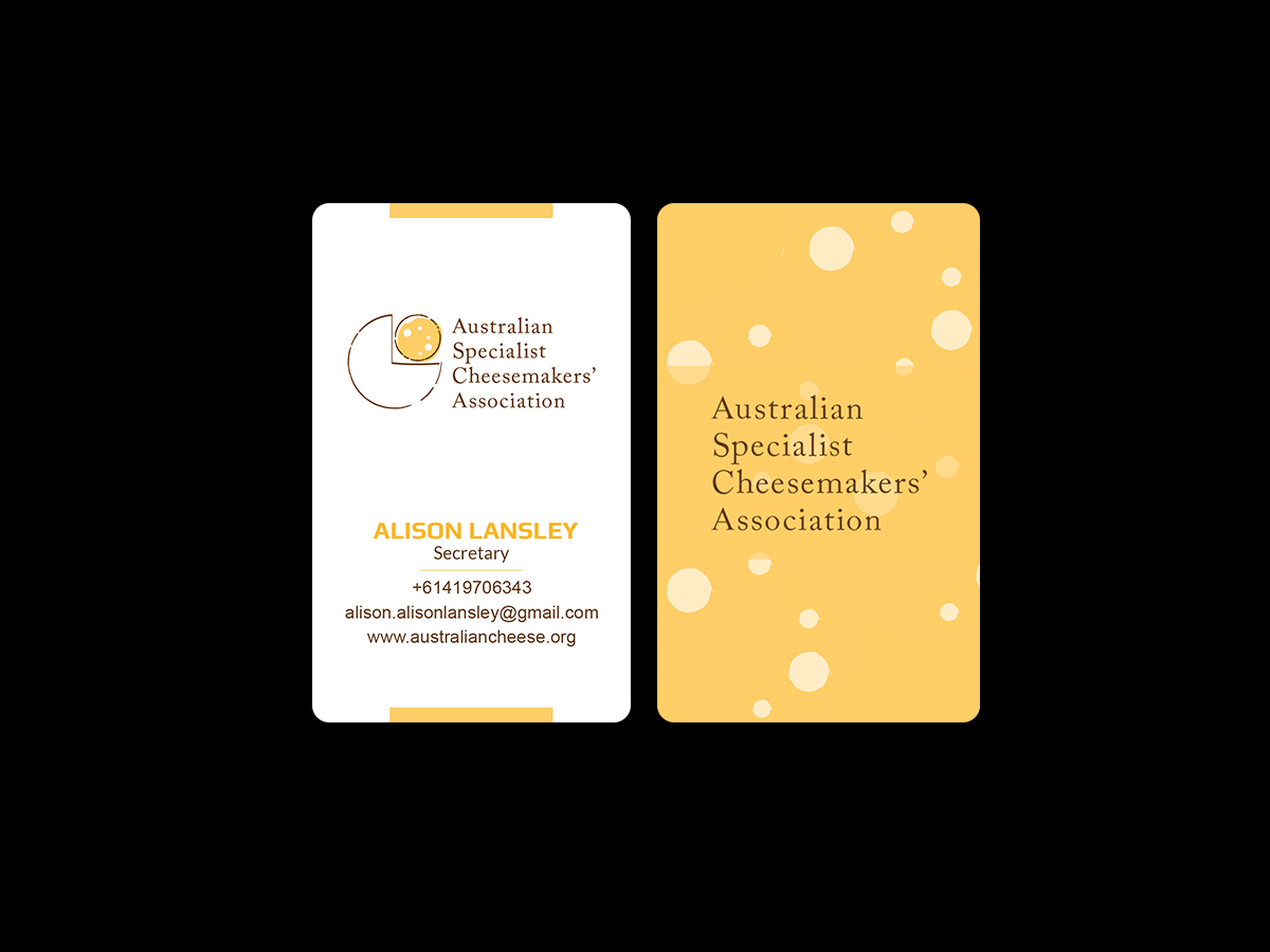 Business Card Design by Creations Box 2015 for Australian Specialist Cheesemakers' Association | Design #14278464