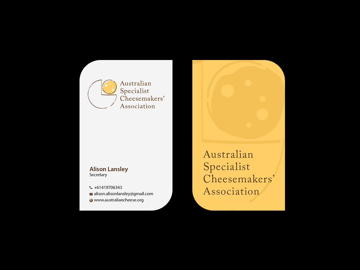 Design de Carte de Visite par Creations Box 2015 pour Australian Specialist Cheesemakers' Association | Design #14281654