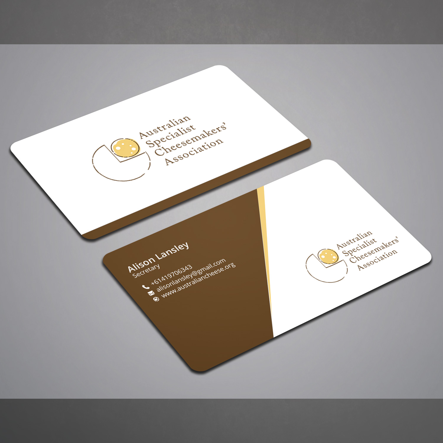 Modern Elegant Business Card Design For Australian Specialist Business Card Design By Right D For Australian Specialist Cheesemakers Association Needs New Cards