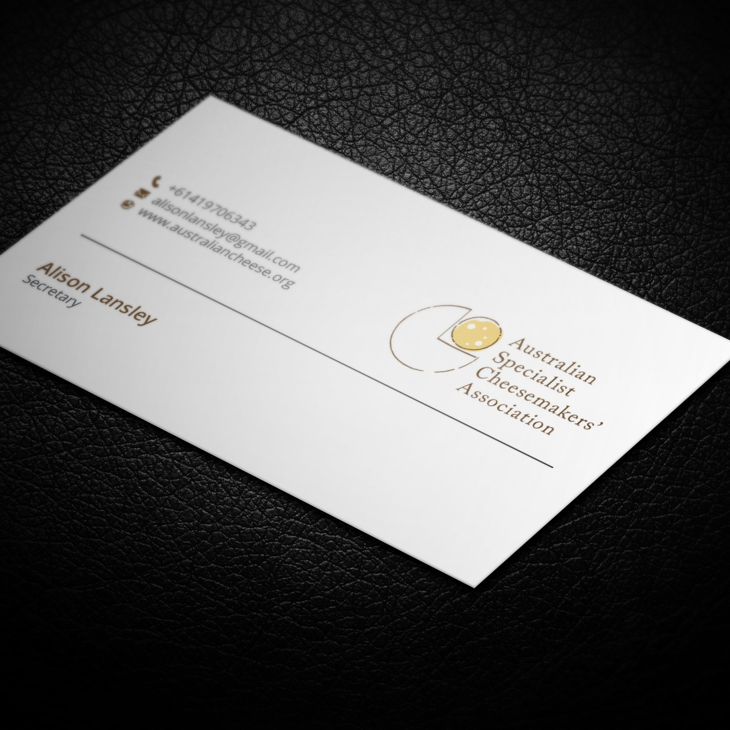 Business Card Design by Right_D for Australian Specialist Cheesemakers' Association | Design #14257748