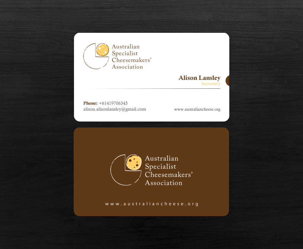 Visitenkarten-Design von chandrayaan.creative für Australian Specialist Cheesemakers' Association | Design #14289740