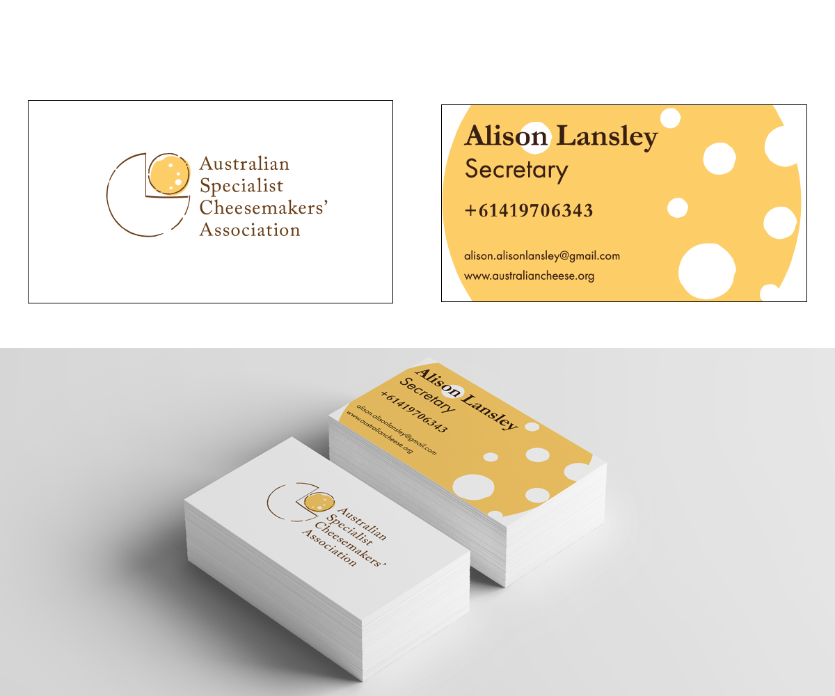 Business Card Design by pavloandpicasso for Australian Specialist Cheesemakers' Association | Design #14283667