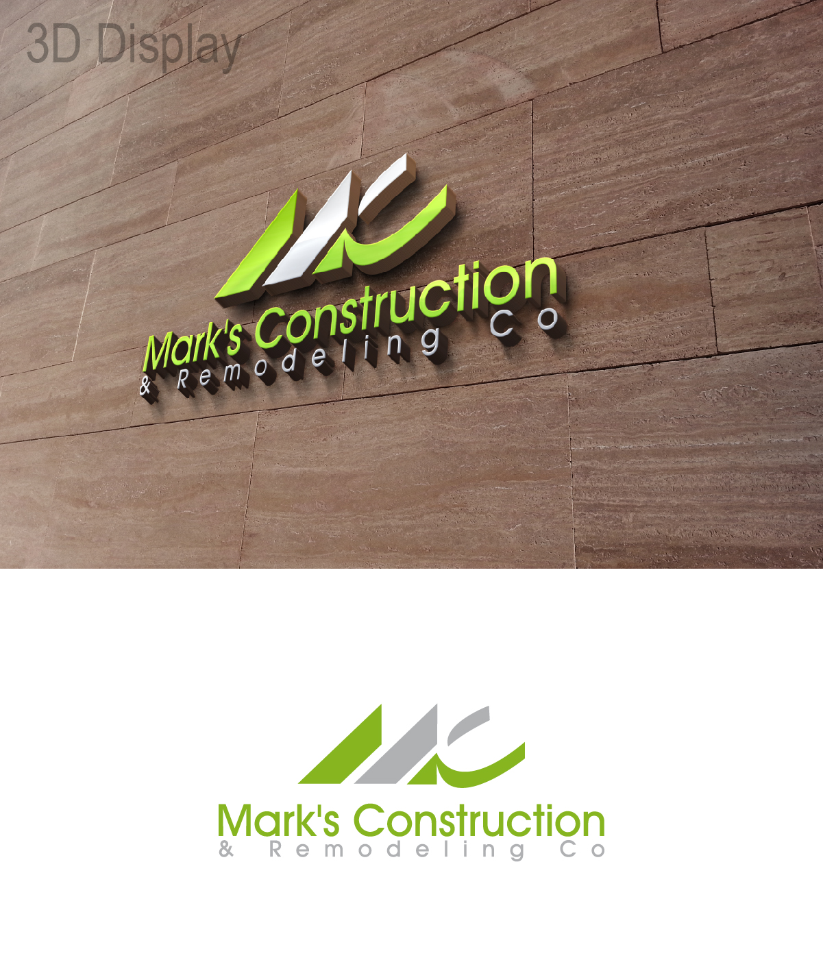 Logo Design by 3Guys for Mark's Construction & Remodeling Co.  | Design #14273321