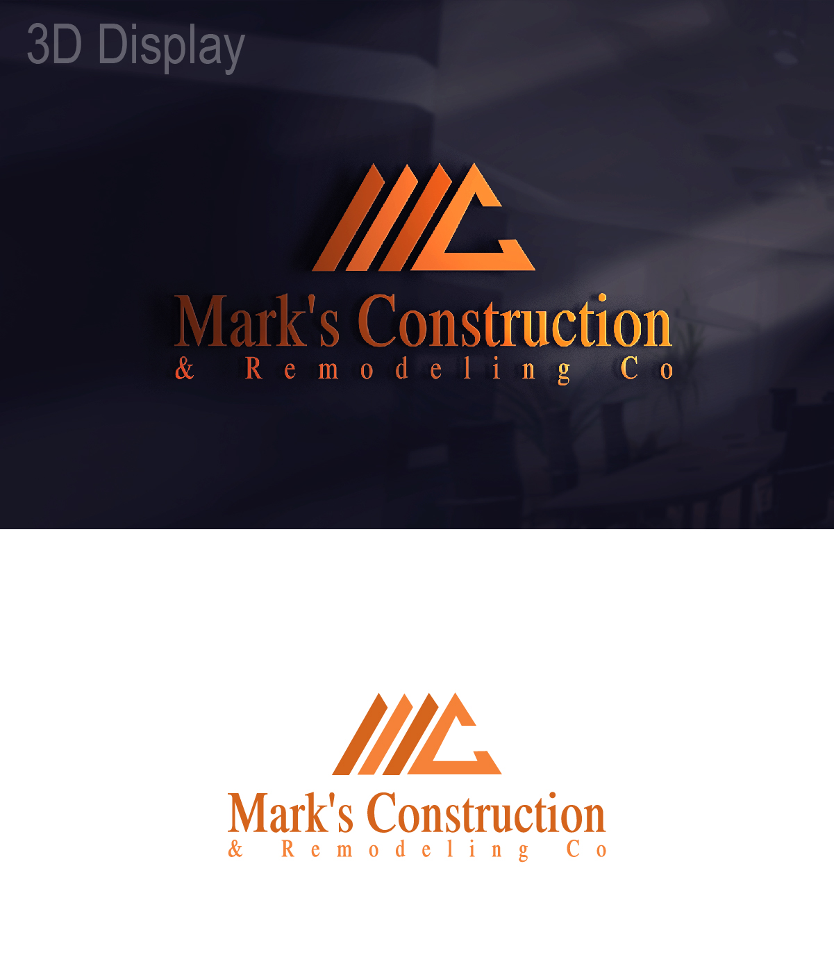 Logo Design by 3Guys for Mark's Construction & Remodeling Co.  | Design #14273322