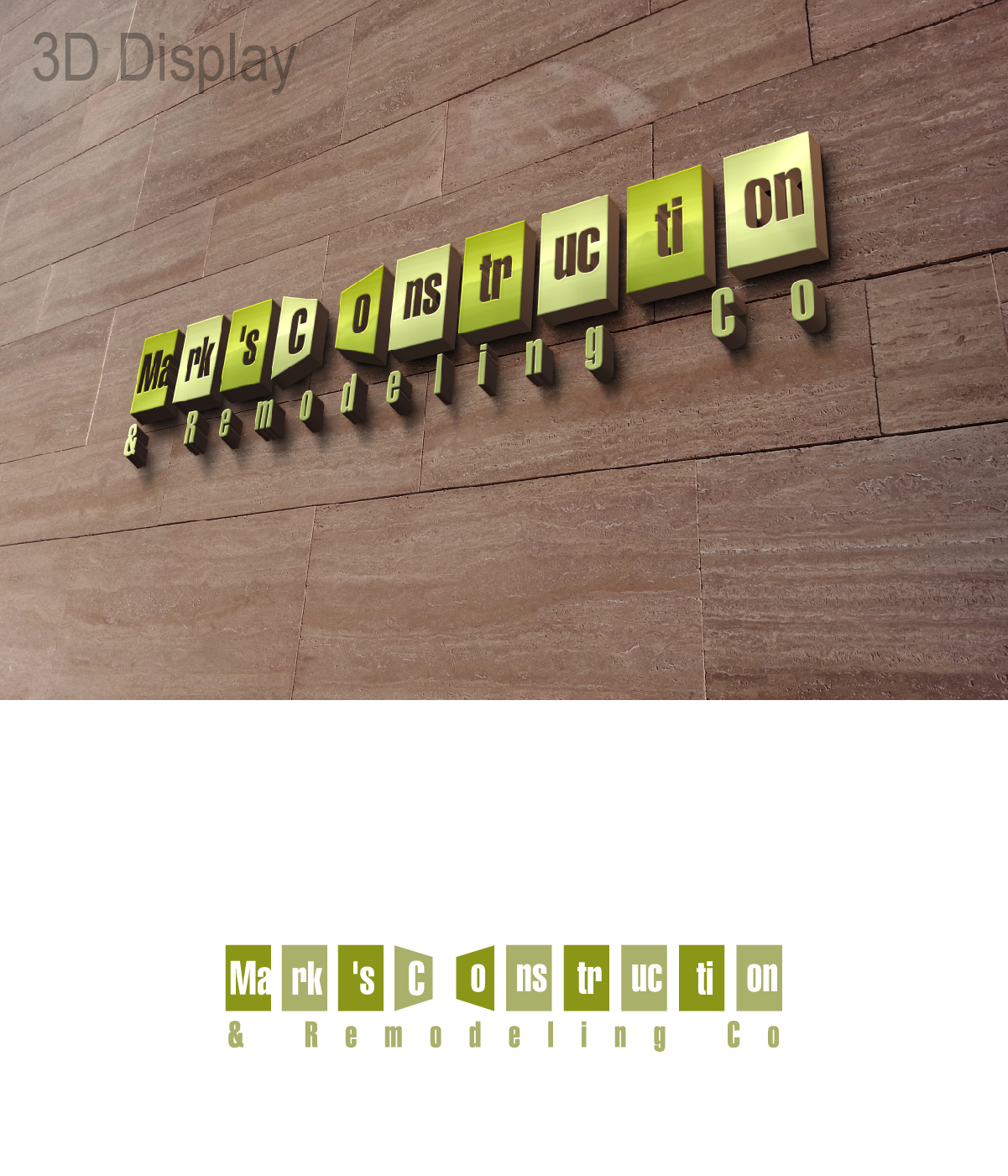 Logo Design by 3Guys for Mark's Construction & Remodeling Co.  | Design #14273323