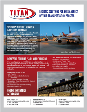 INTERNATIONAL SHIPPING FOR THE MOVIE INDUSTRY | Design de Flyer par Atvento Graphics