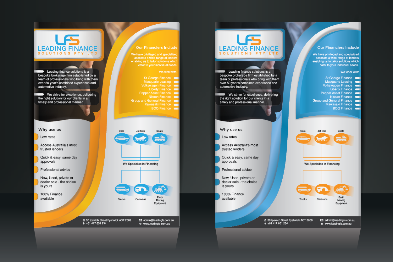Flyer Design by Owleria for Leading Finance Solutions Pty Ltd | Design #14362016