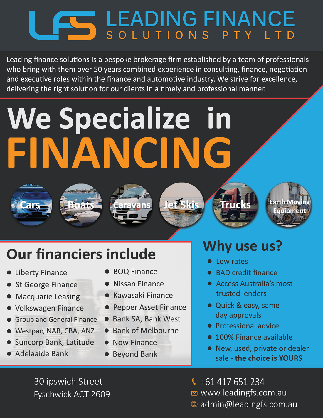 Flyer-Design von Devon J. Mettlin für Leading Finance Solutions Pty Ltd | Design #14343314