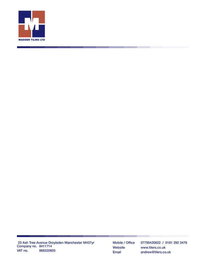 Letterhead Design by A for Madden tiling ltd | Design #2513907