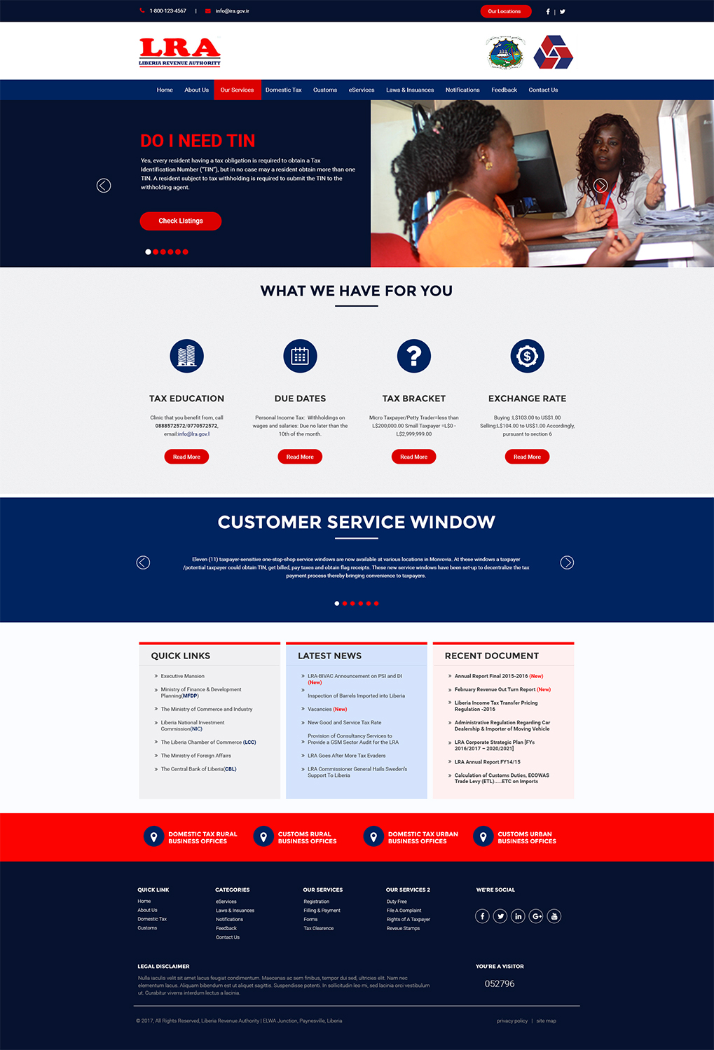 Web Design by Expert Designer for Liberia Revenue Authority | Design: #14489520