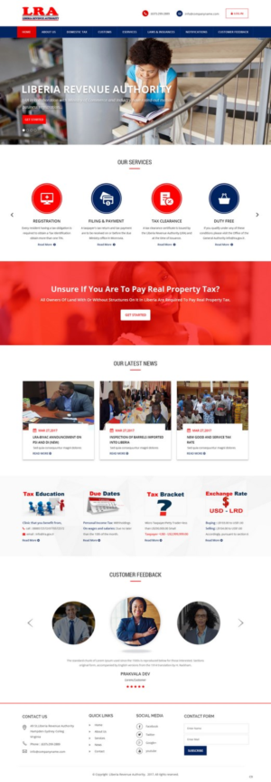 Web Design by pb for Liberia Revenue Authority | Design: #14341925