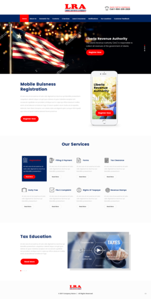 Web Design by pb for Liberia Revenue Authority | Design: #14341926