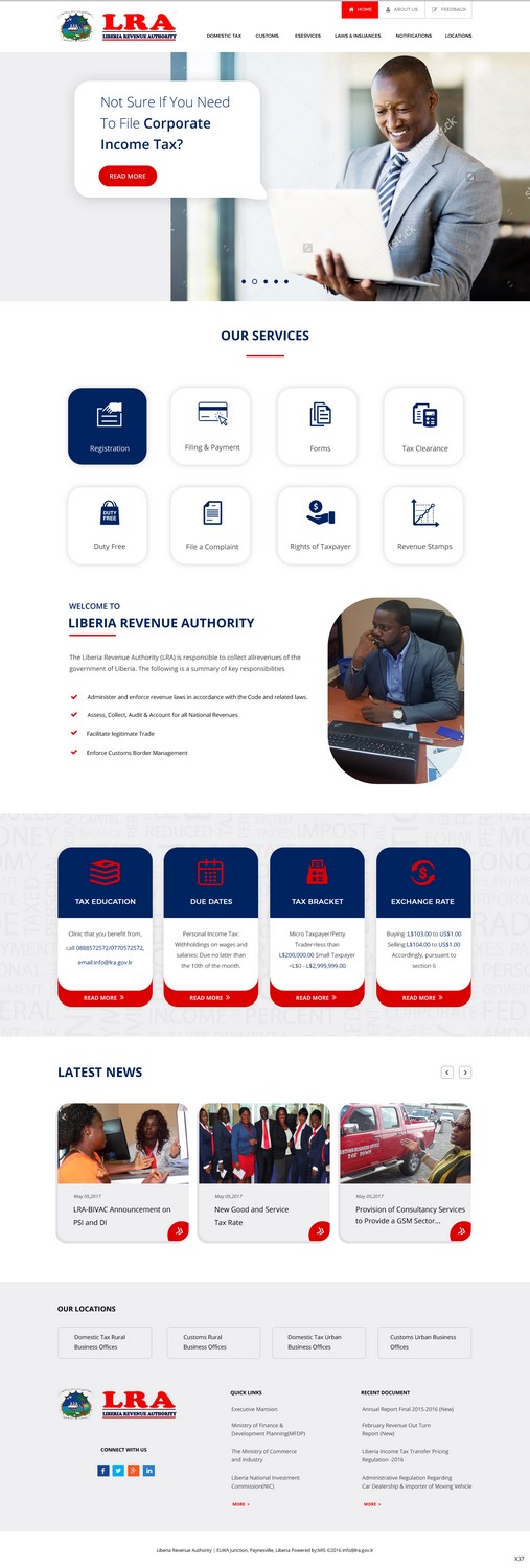 Web Design by pb for Liberia Revenue Authority | Design #14341927