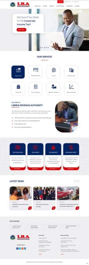 Web Design by pb for Liberia Revenue Authority | Design: #14341927