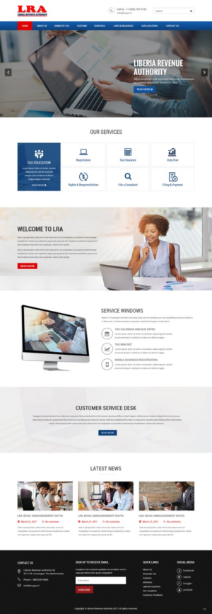 Web Design by pb for Liberia Revenue Authority | Design: #14341929