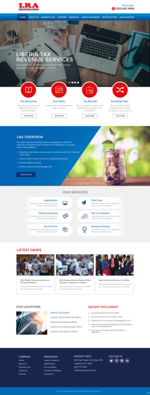 Web Design by pb for Liberia Revenue Authority | Design: #14341936