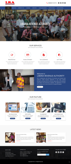 Web Design by pb for Liberia Revenue Authority | Design: #14341937