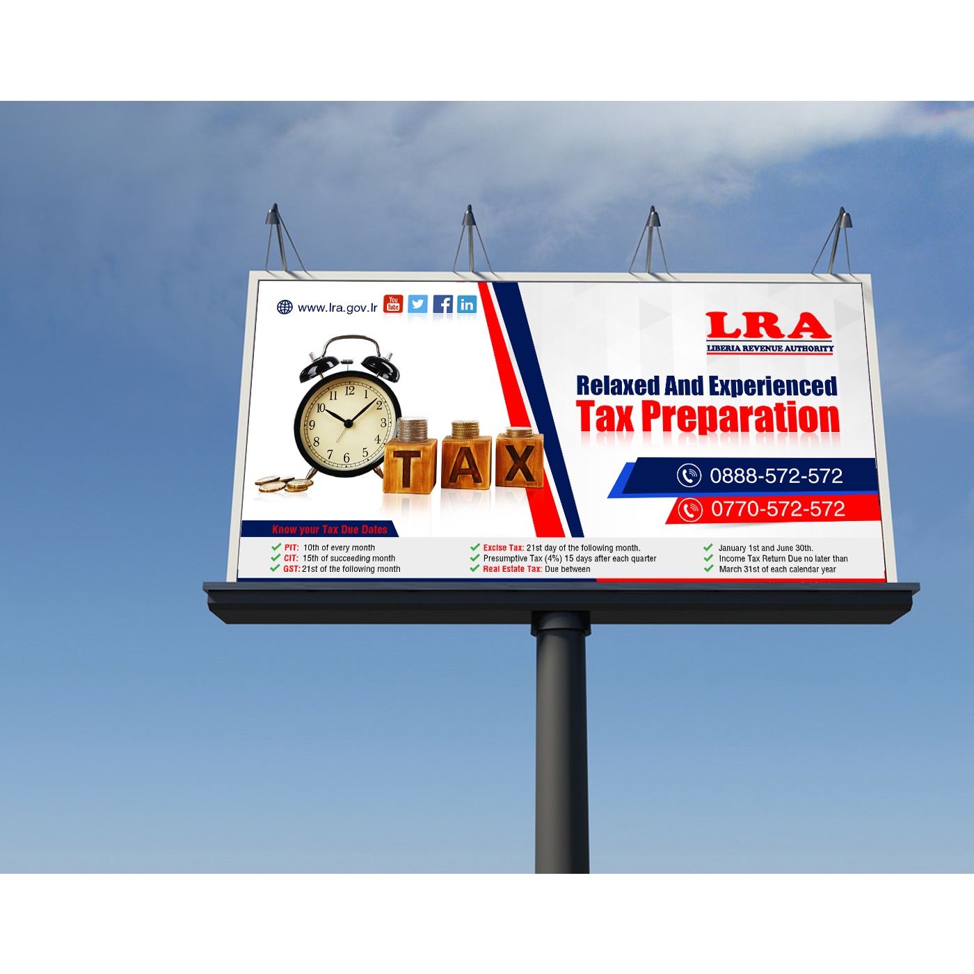 Billboard Design by debdesign for Liberia Revenue Authority | Design #14493080