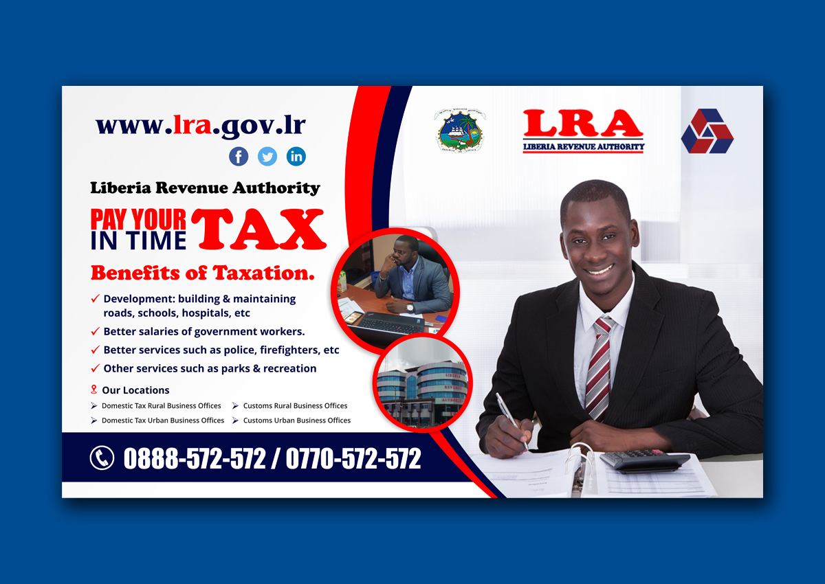 Billboard Design by ESolz Technologies for Liberia Revenue Authority | Design: #14490782