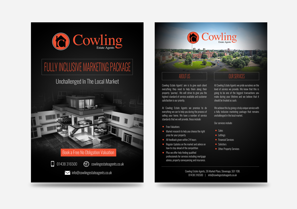 modern upmarket real estate agent flyer design for a company by estate agents flyers