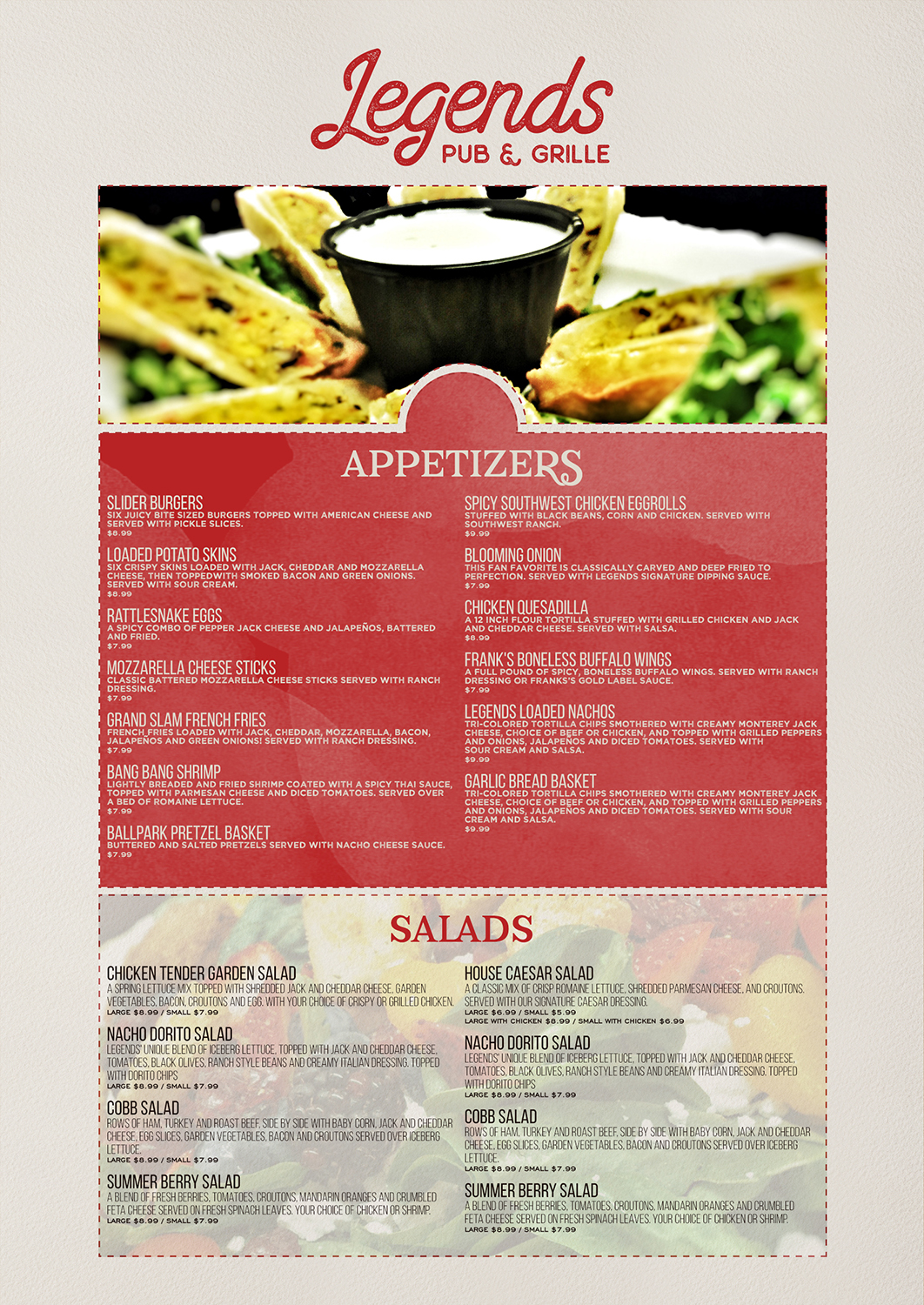 Menu Design by mrmrnjr for Legends Pub & Grille | Design #14296666