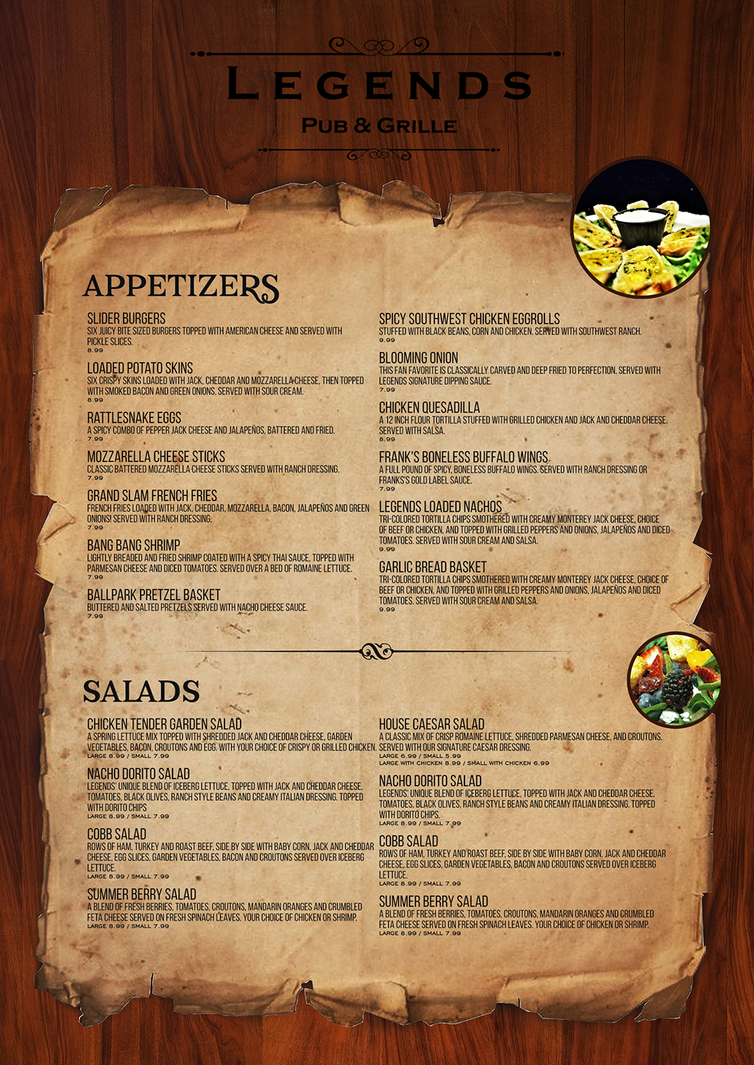 Menu Design by mrmrnjr for Legends Pub & Grille | Design #14301946