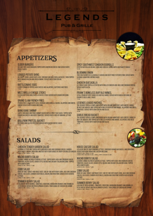Menu Design by mrmrnjr for Legends Pub & Grille | Design: #14301946