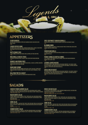 Menu Design by mrmrnjr for Legends Pub & Grille | Design: #14302353