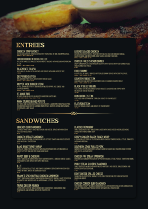 Menu Design by mrmrnjr for Legends Pub & Grille | Design: #14302354