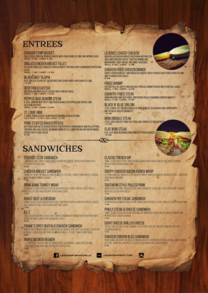 Menu Design by mrmrnjr for Legends Pub & Grille | Design: #14365235