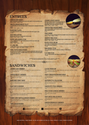Menu Design by mrmrnjr for Legends Pub & Grille | Design: #14443248