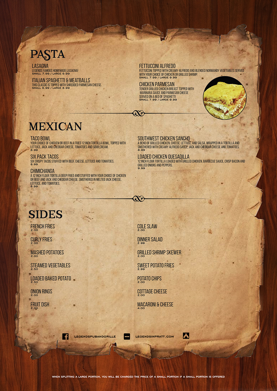 Menu Design by mrmrnjr for Legends Pub & Grille | Design #14447417