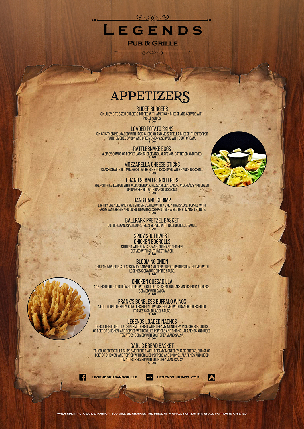 Menu Design by mrmrnjr for Legends Pub & Grille | Design #14460333