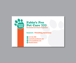 Business Card Design by M.Pirs for Fabio's Pro Pet Care 777 | Design: #14279211