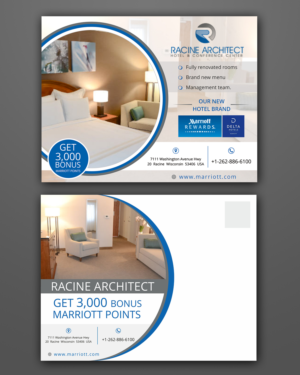 Hotel Loyalty Program Mailer for Marriott Rewards Members  | Postcard Design by ecorokerz
