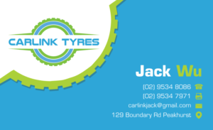 Business Card Design by JK18 for Carlink Tyres | Design: #14278292