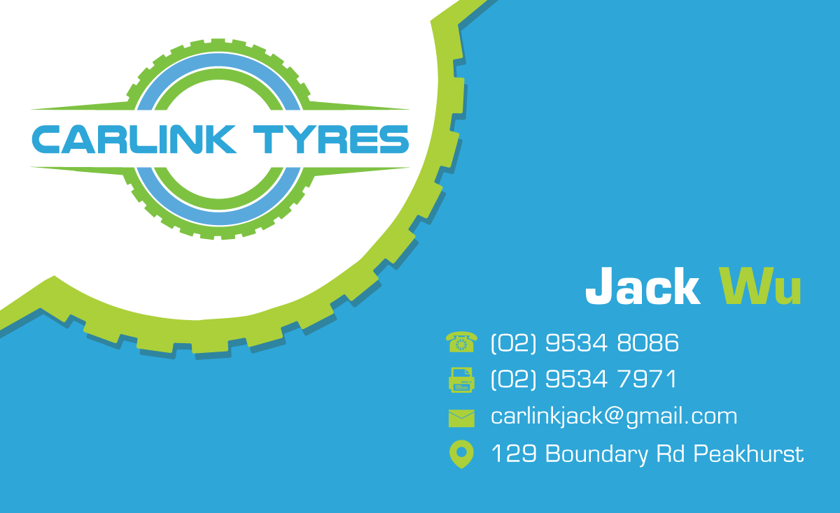 Business Card Design by JK18 for Carlink Tyres | Design #14278921