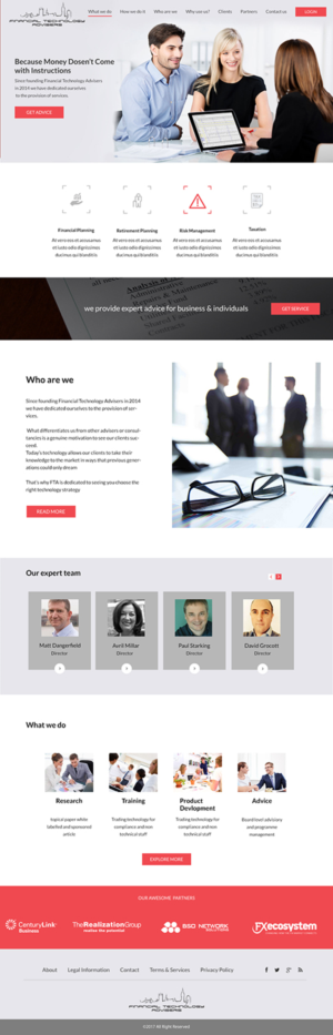 Web Design by e2developers for Finacial Technology Advisers | Design #14365550