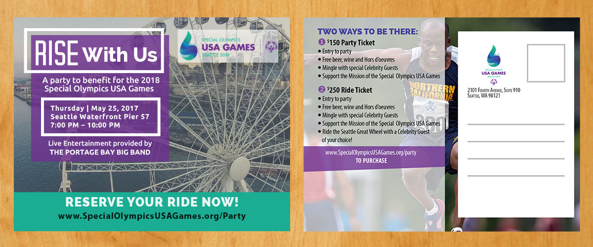 Postcard Design by Venus L. Penaflor for Special Olympics USA Games | Design #14342290