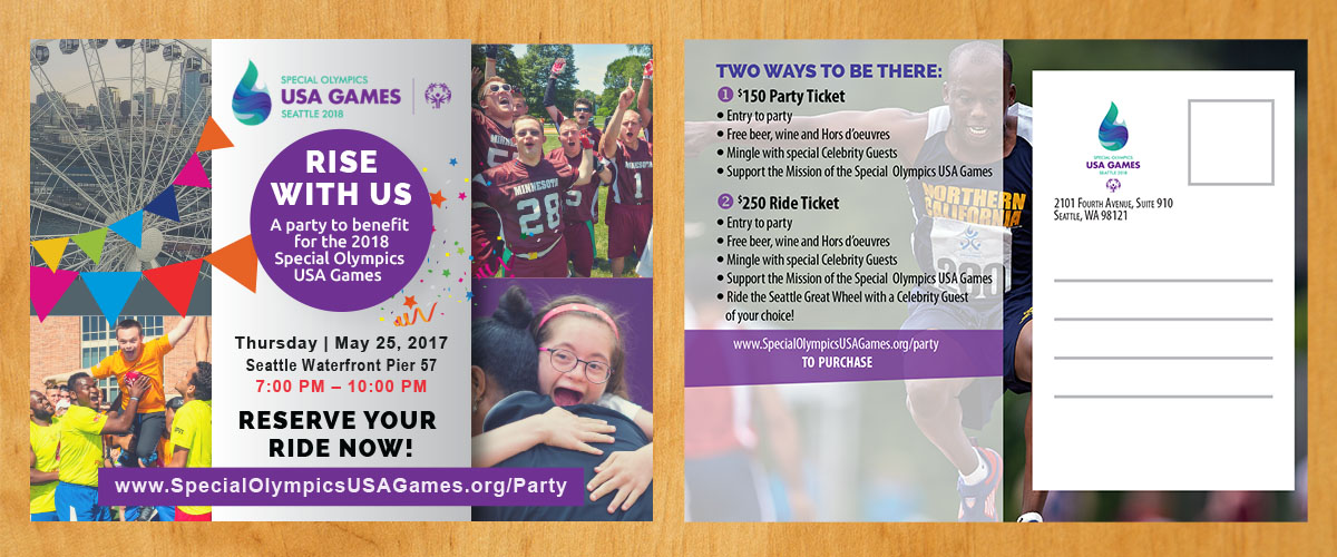 Postcard Design by Venus L. Penaflor for Special Olympics USA Games | Design #14342320