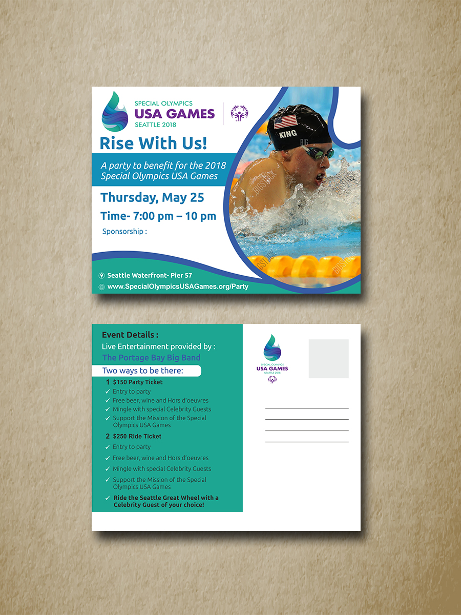 Postcard Design by ecorokerz for Special Olympics USA Games | Design #14324806