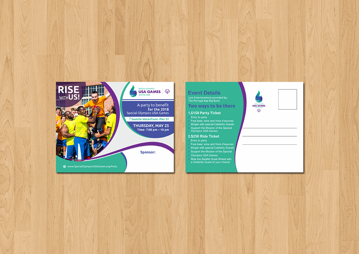 Postcard Design by ecorokerz for Special Olympics USA Games | Design #14332989