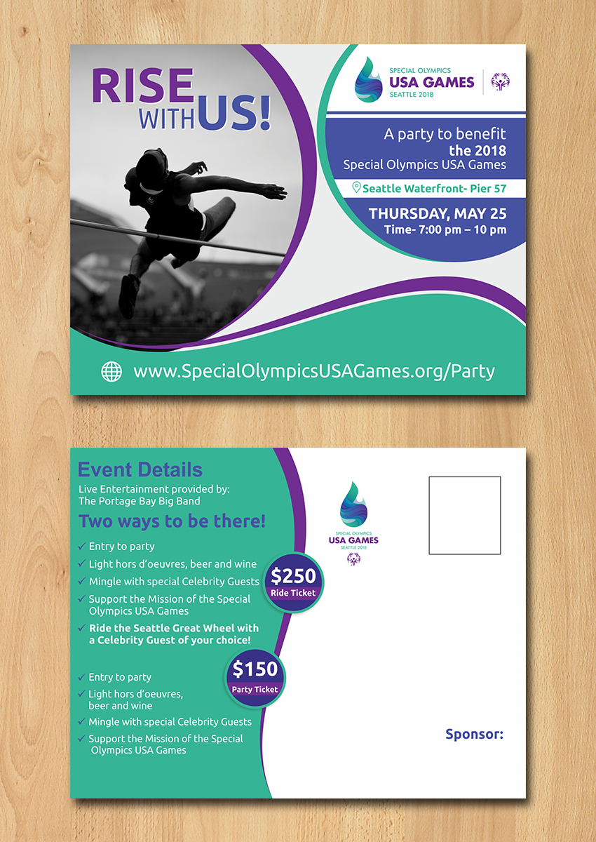 Postcard Design by ecorokerz for Special Olympics USA Games | Design #14389888