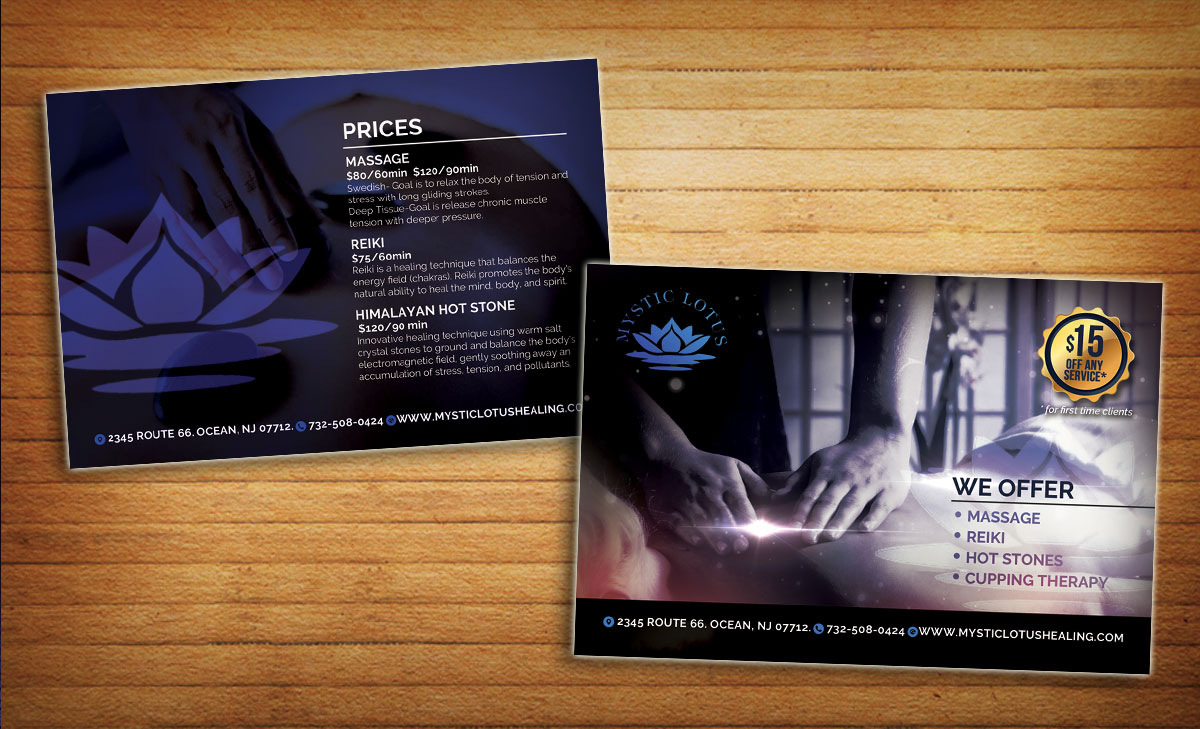 Design de Carte Postale par alessandroevge pour Mystic Lotus Healing | Design #14283578
