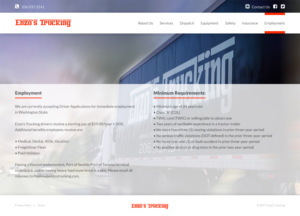 Corfini's New Trucking Company Website | Web Design by Orhon.ao