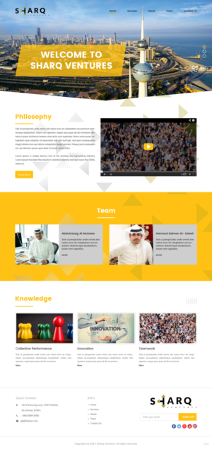 Web Design par pb pour Sharq VC | Design : #15707162