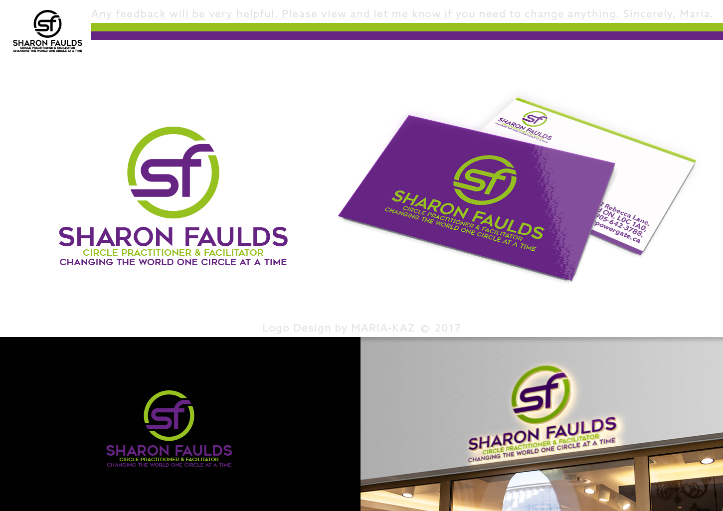Logo Design by maria-kaz for Sharon Faulds | Design #14308695