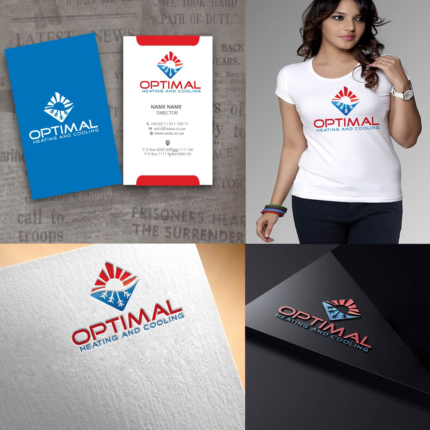 Logo Design by zebronicgraphic for Optimal Heating and Cooling | Design #14364373