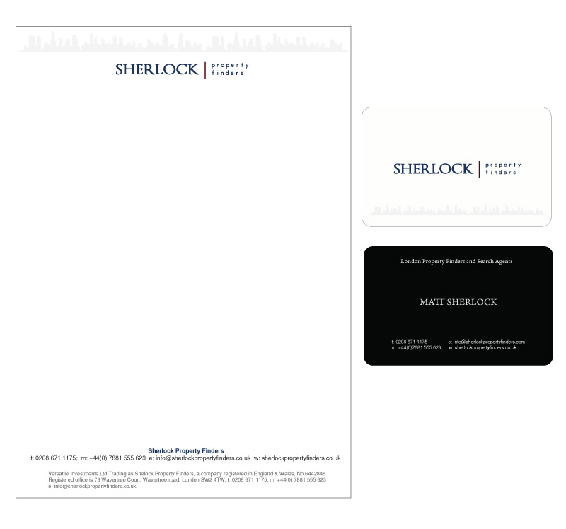 Stationery Design by Freelance for Sherlock Property Finders | Design #35828