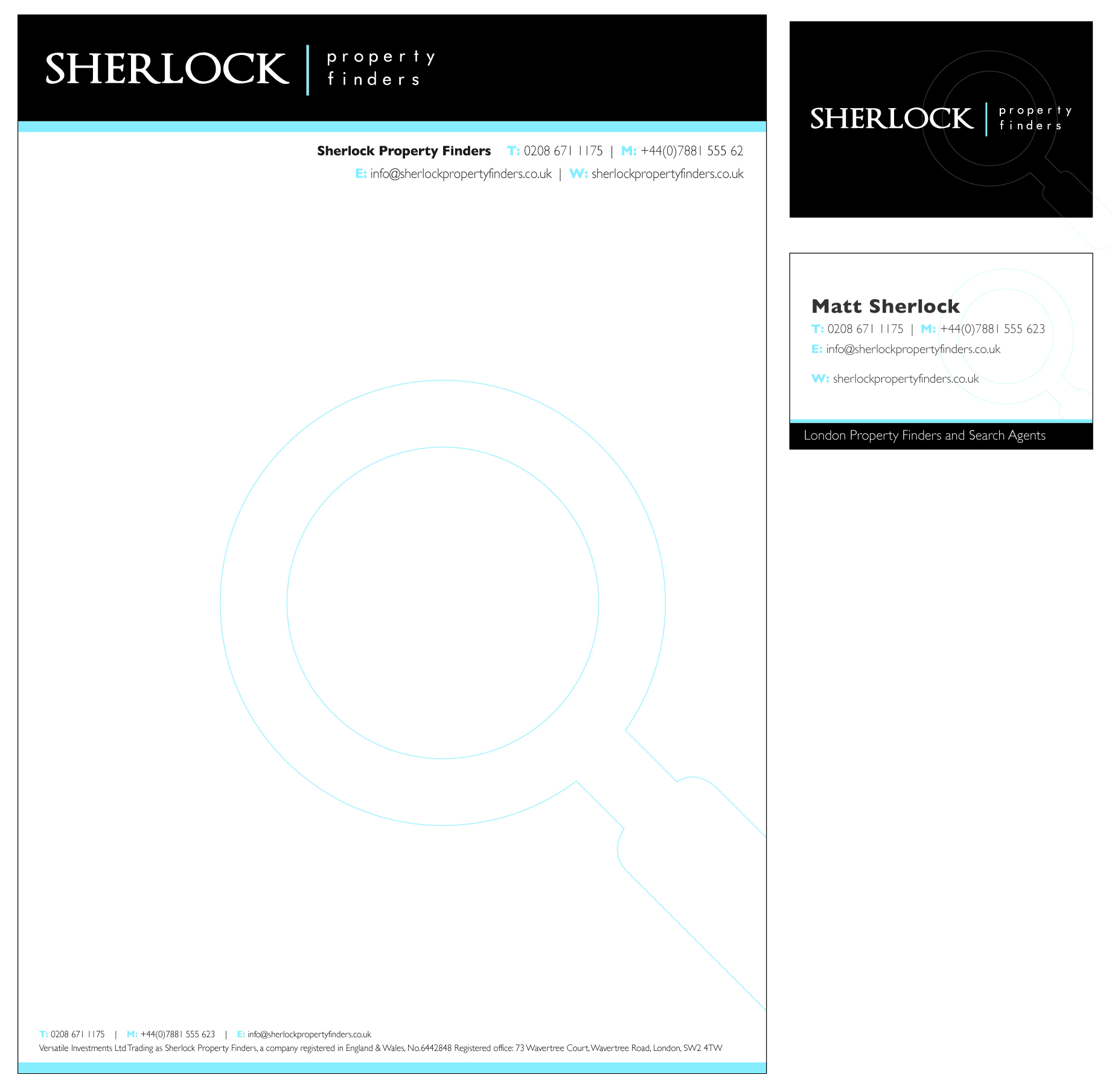 Stationery Design by OddSock Design for Sherlock Property Finders | Design #35783